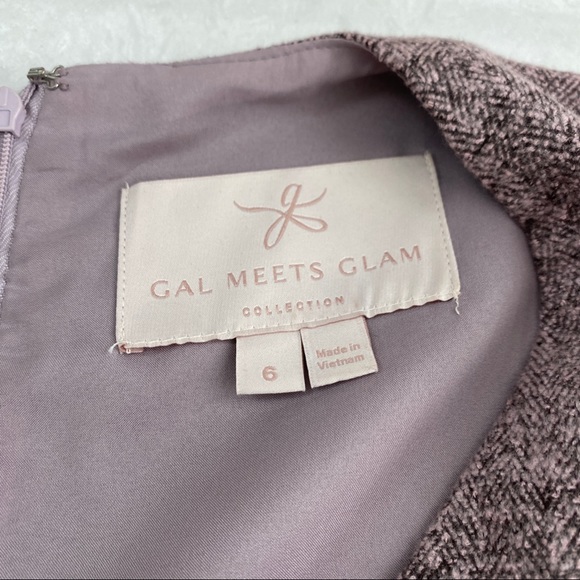 Gal Meets Glam Agatha Dress Pink Tweed Coat Dress Size 6 - Picture 5 of 12